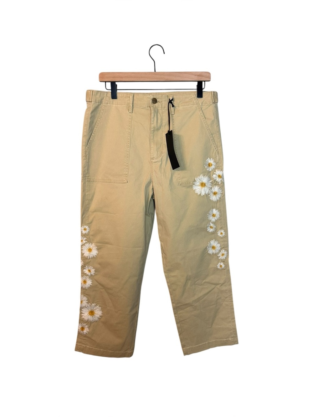 NWT Driftwood Jeans Utility Boyfriend Crop Pants Daisy Daydream Floral XL - Picture 2 of 9